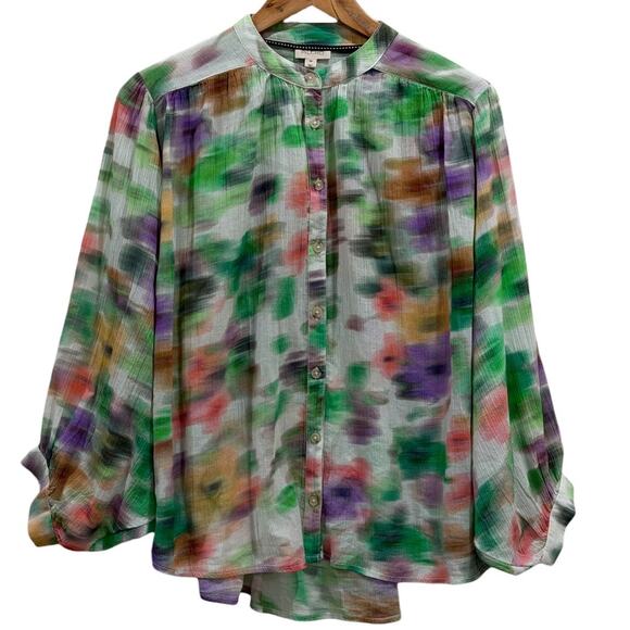 Anthropologie Pilcro The Sidney Batwing Blouse In Watercolor - Picture 4 of 7